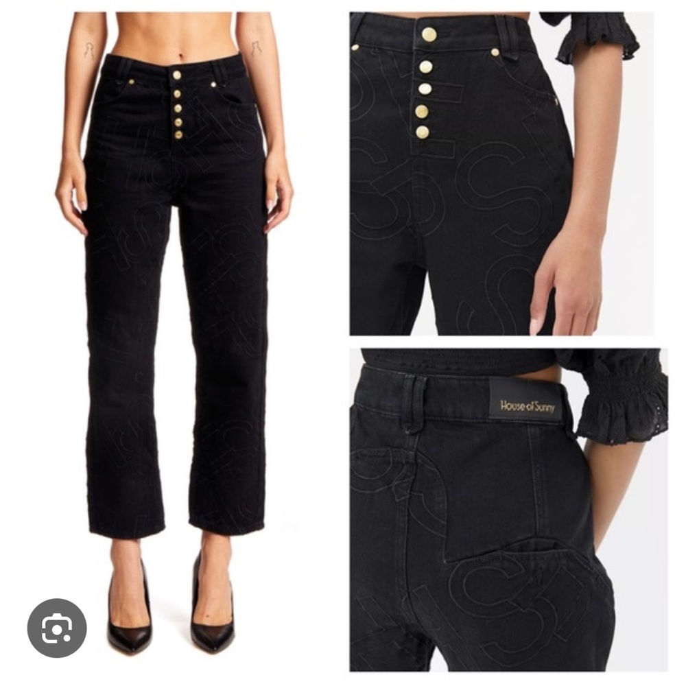 House of Sunny size 2 black letter, jeans